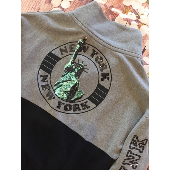 Vs pink NEW YORK  bling quarter zip liberty - Picture 8 of 8